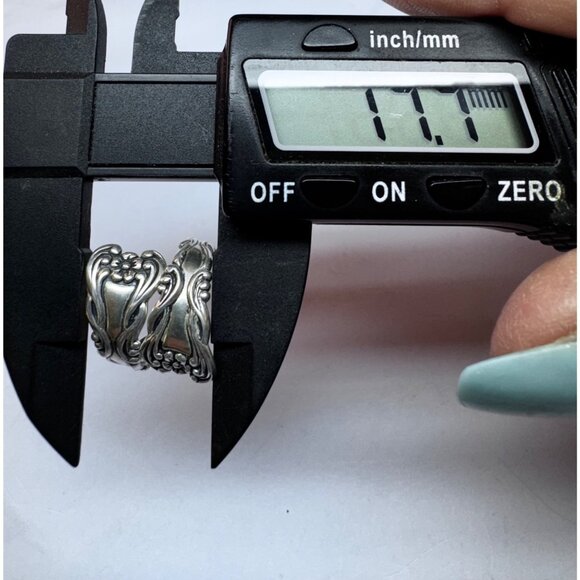 Vintage Beau Sterling Spoon Ring 925 Silver Floral Wrap Band Size 7 Estate - Picture 8 of 11